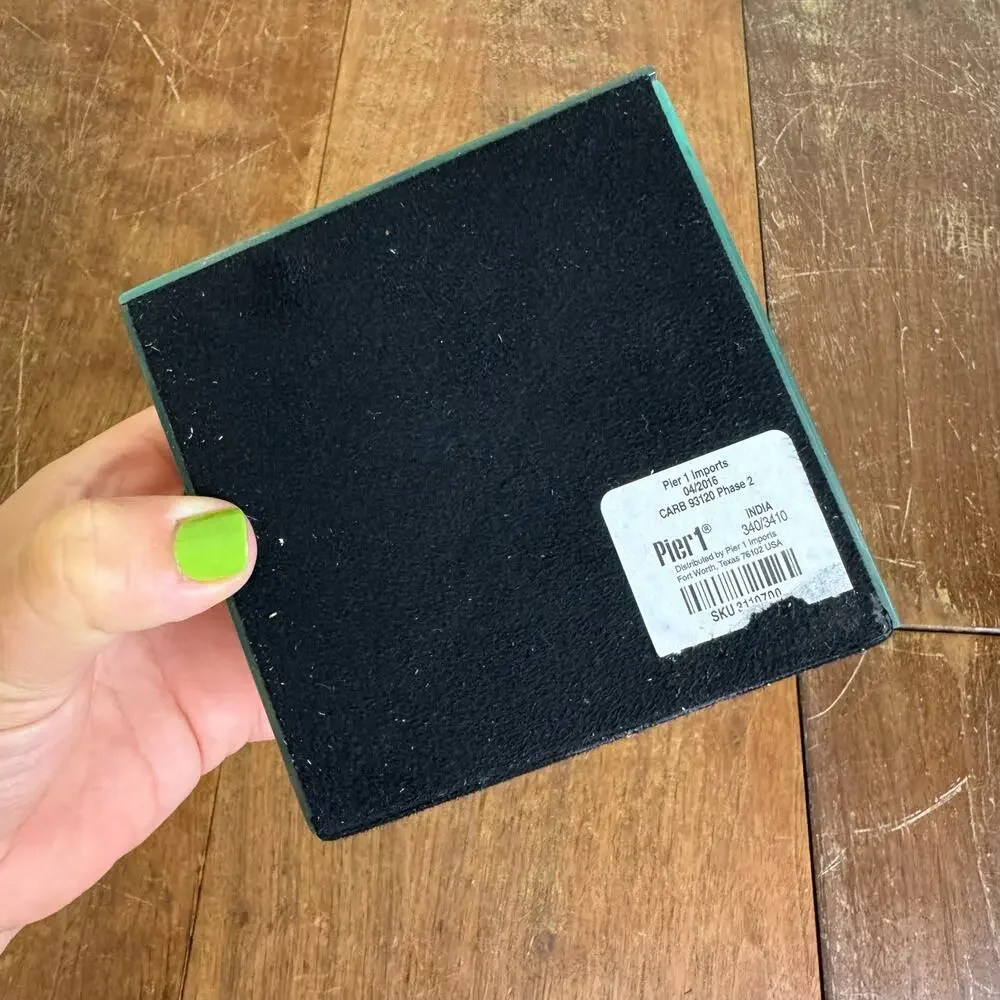 Pier 1 Imports beaded mirror velvet lined trinket jewelry‎ box